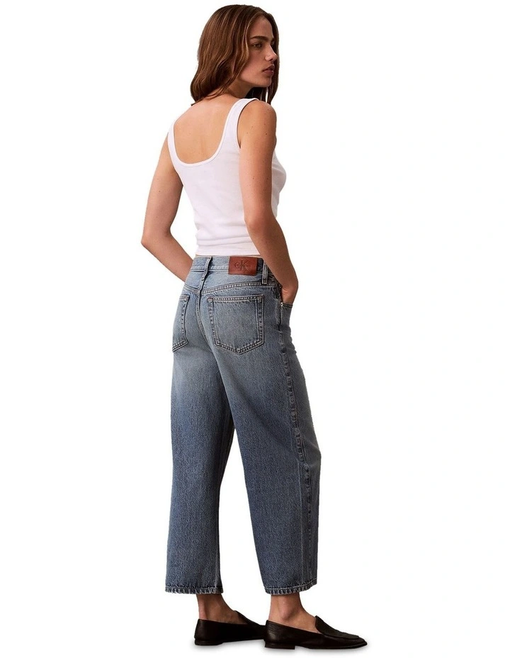 High Rise Denim Culotte in Blue image 2