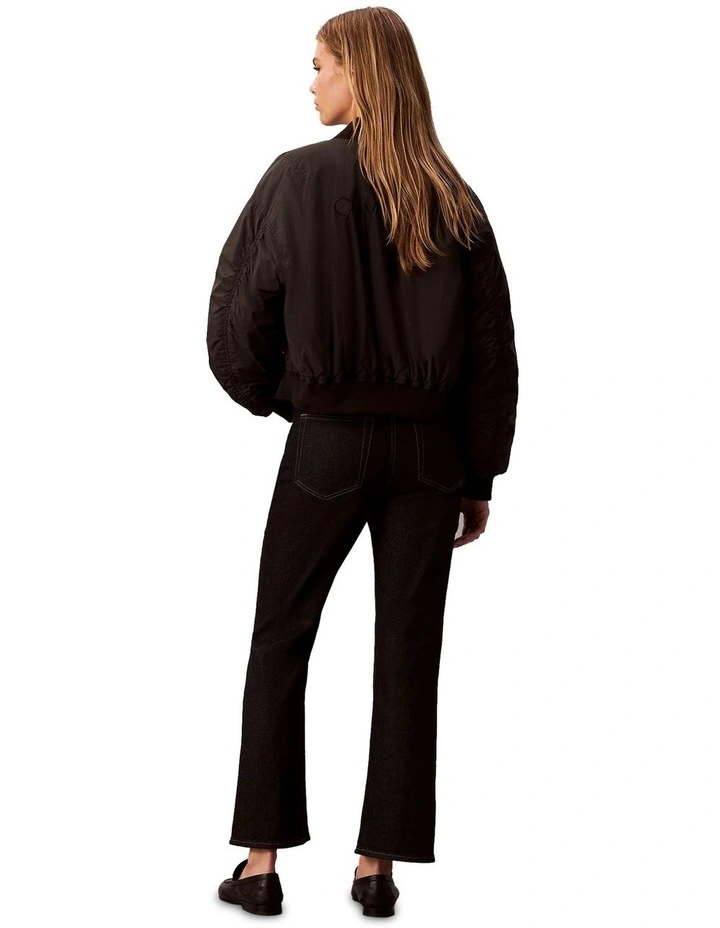 High Rise Crop Flare Jeans in Blue image 2