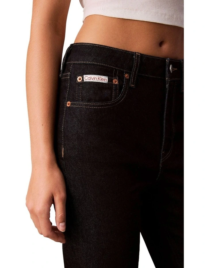 High Rise Crop Flare Jeans in Blue image 4