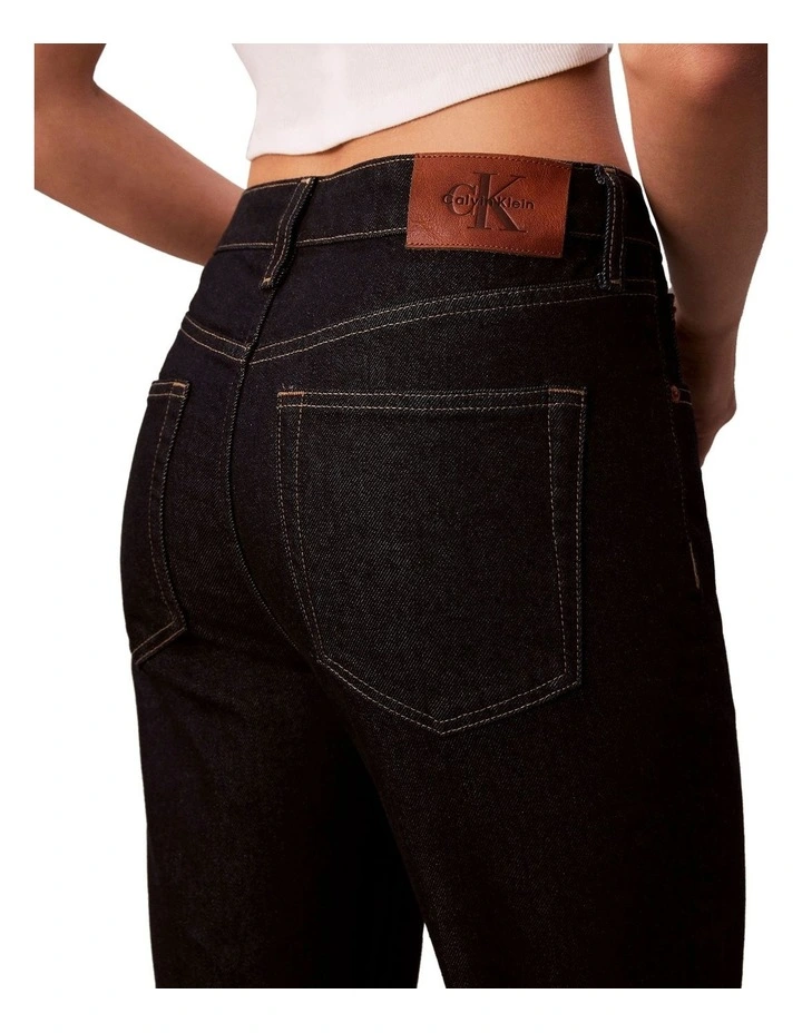 High Rise Crop Flare Jeans in Blue image 5