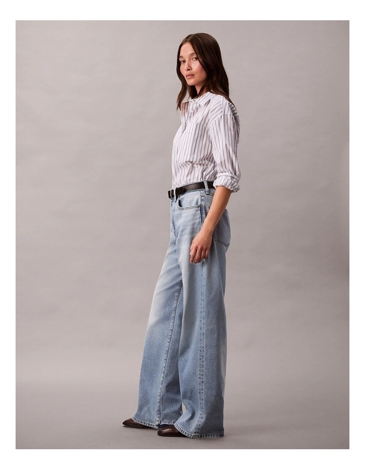 The Wide Leg Jean in Jones Blue image 3