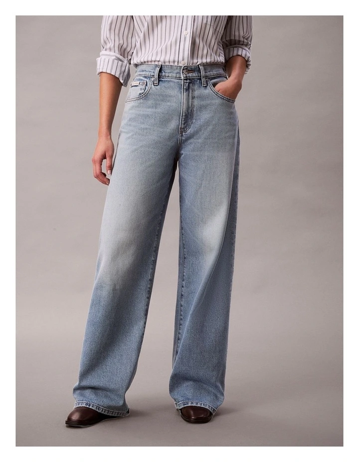 The Wide Leg Jean in Jones Blue image 4