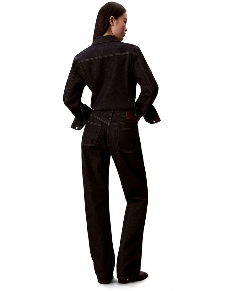 Ultra High Straight Bootcut Jeans in Black image 2