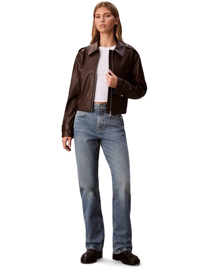 Ultra High Straight Bootcut Jeans in Blue image 1