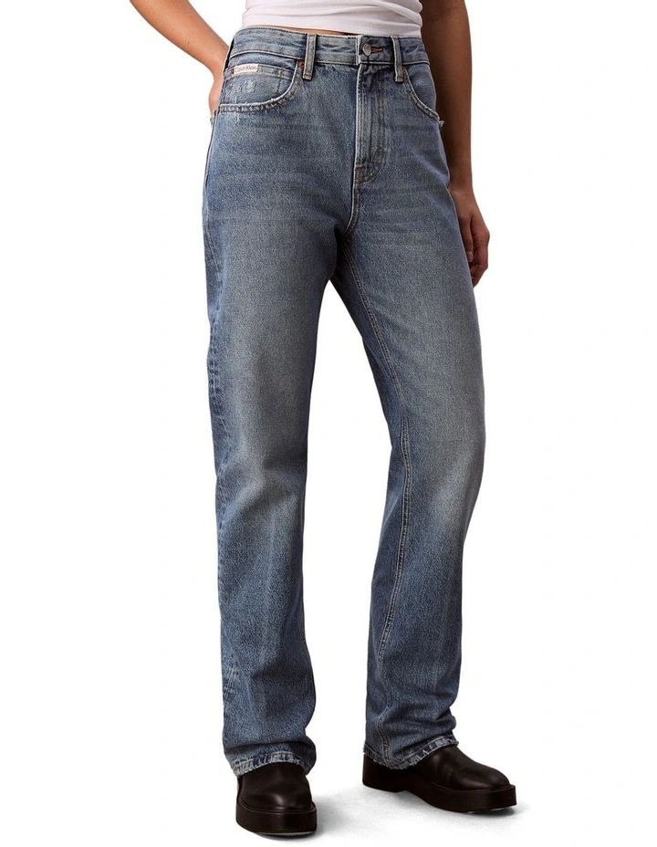 Ultra High Straight Bootcut Jeans in Blue image 4