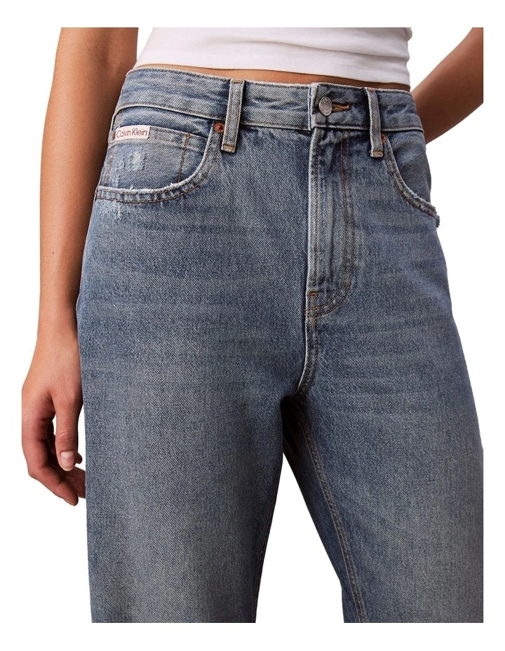 Ultra High Straight Bootcut Jeans in Blue image 5