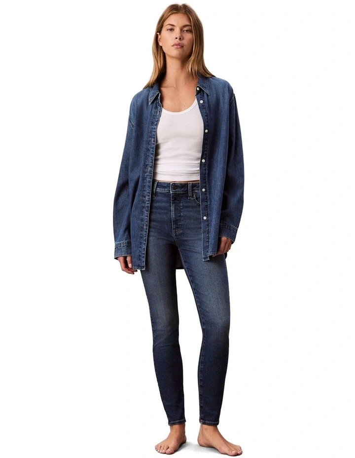 High Rise Skinny Jeans in Midtown Blue image 6