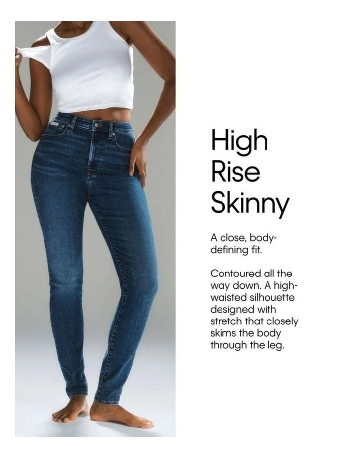 High Rise Skinny Jeans in Midtown Blue image 7