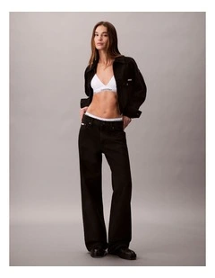 Low Rise Baggy Jeans in Soft Black