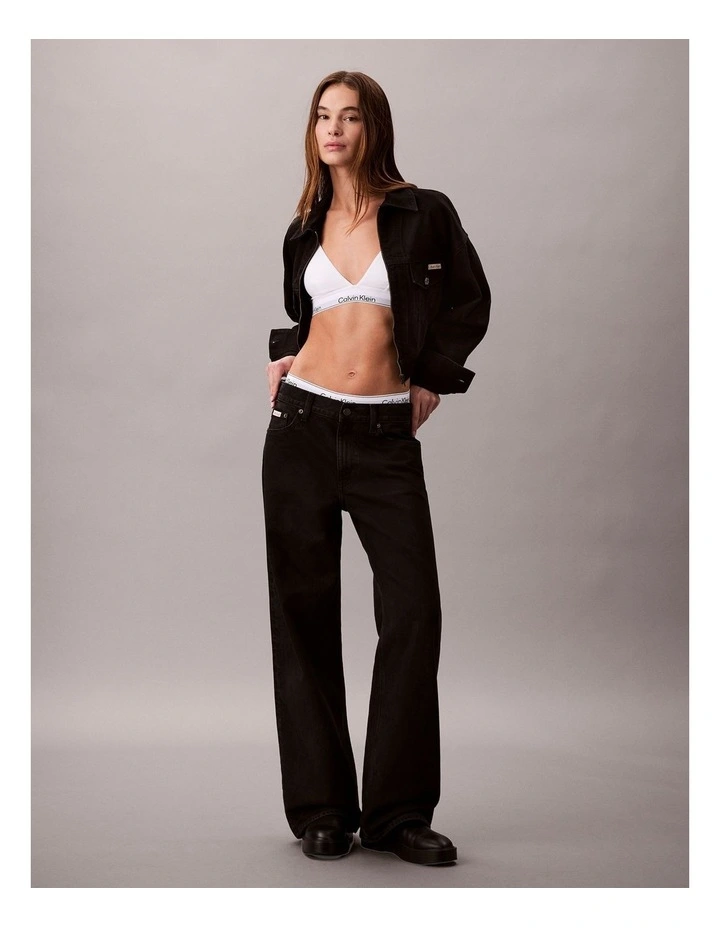 Low Rise Baggy Jeans in Soft Black image 1