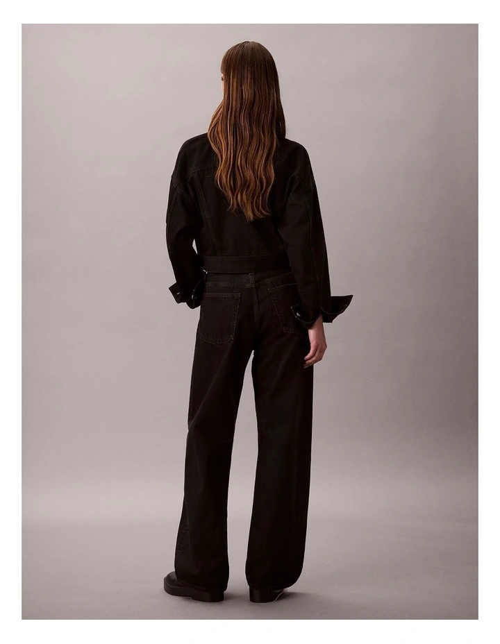 Low Rise Baggy Jeans in Soft Black image 2