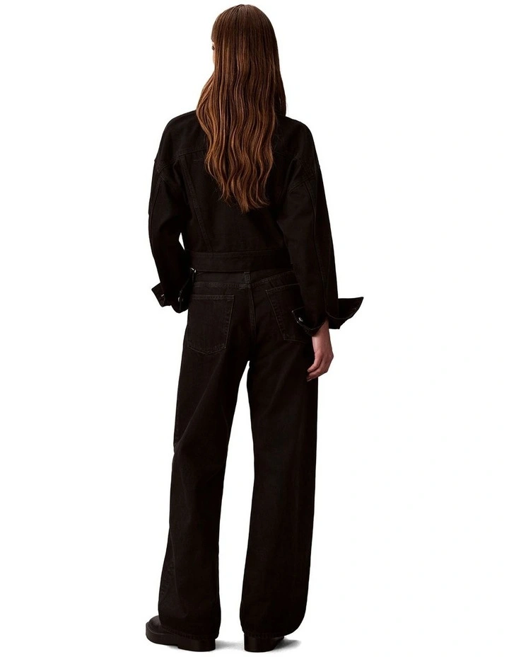 Low Rise Baggy Jeans in Soft Black image 2