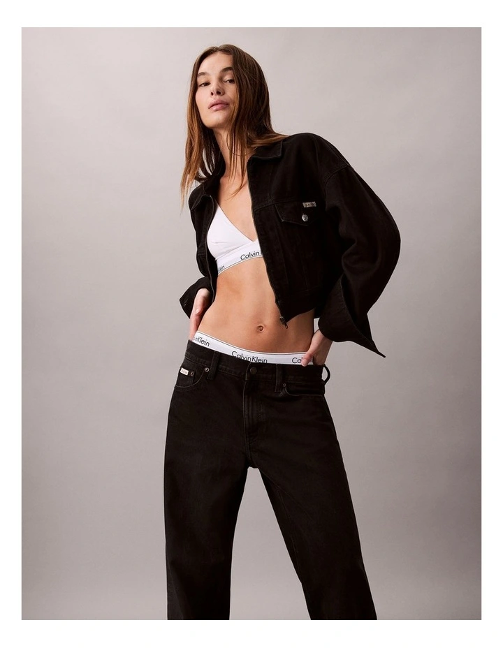 Low Rise Baggy Jeans in Soft Black image 4