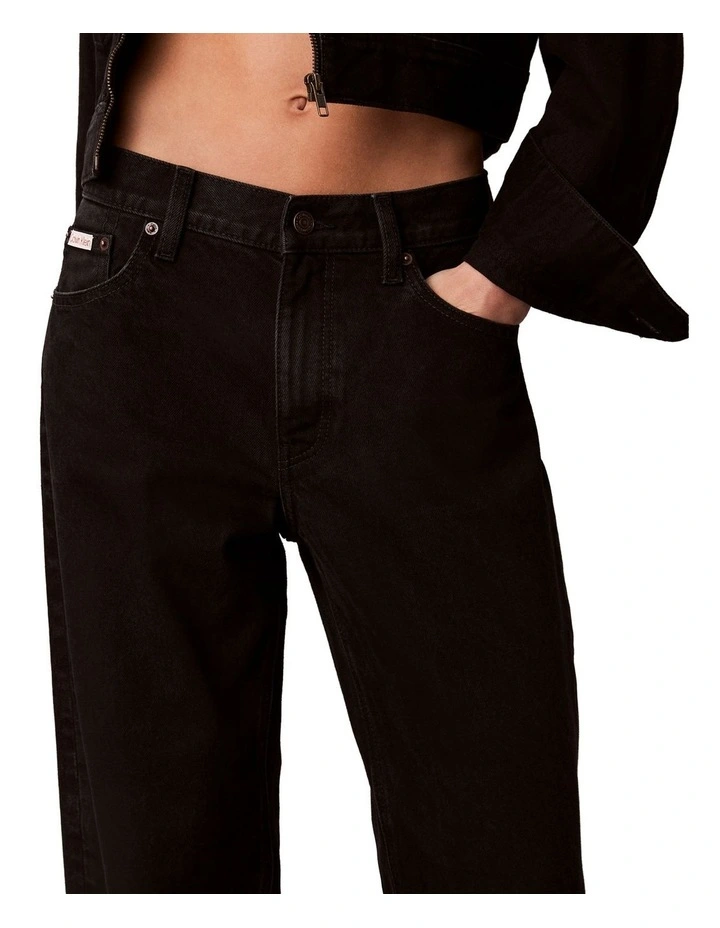 Low Rise Baggy Jeans in Soft Black image 5