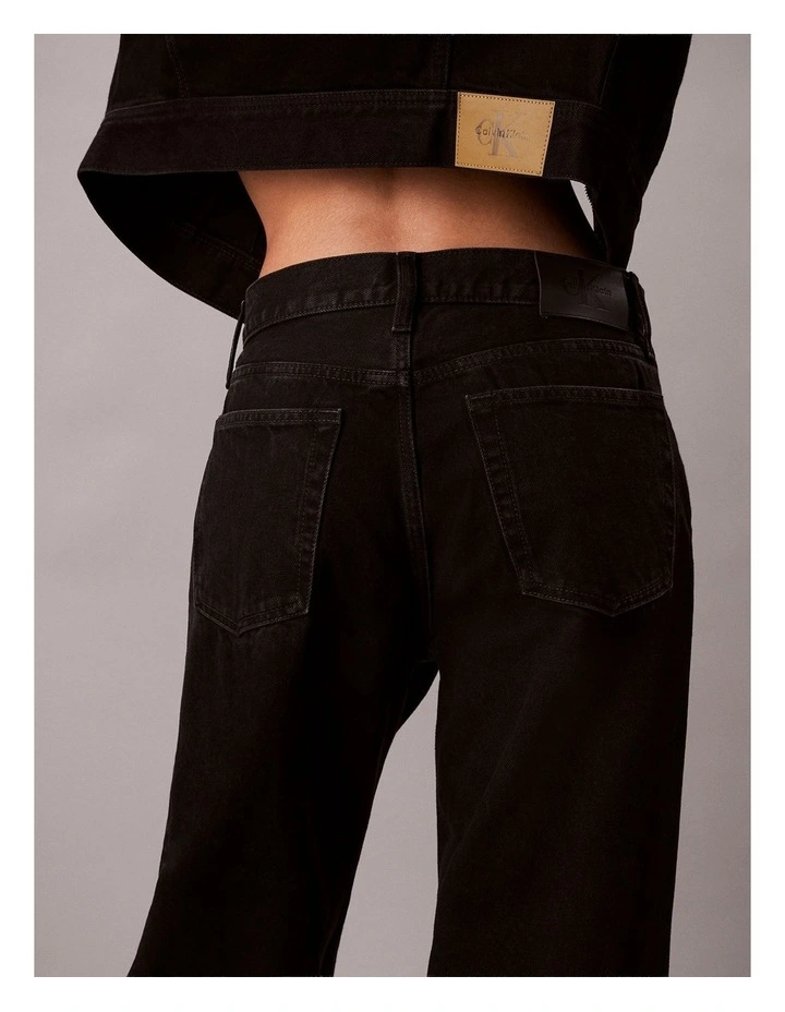 Low Rise Baggy Jeans in Soft Black image 6