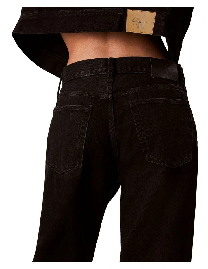 Low Rise Baggy Jeans in Soft Black image 6