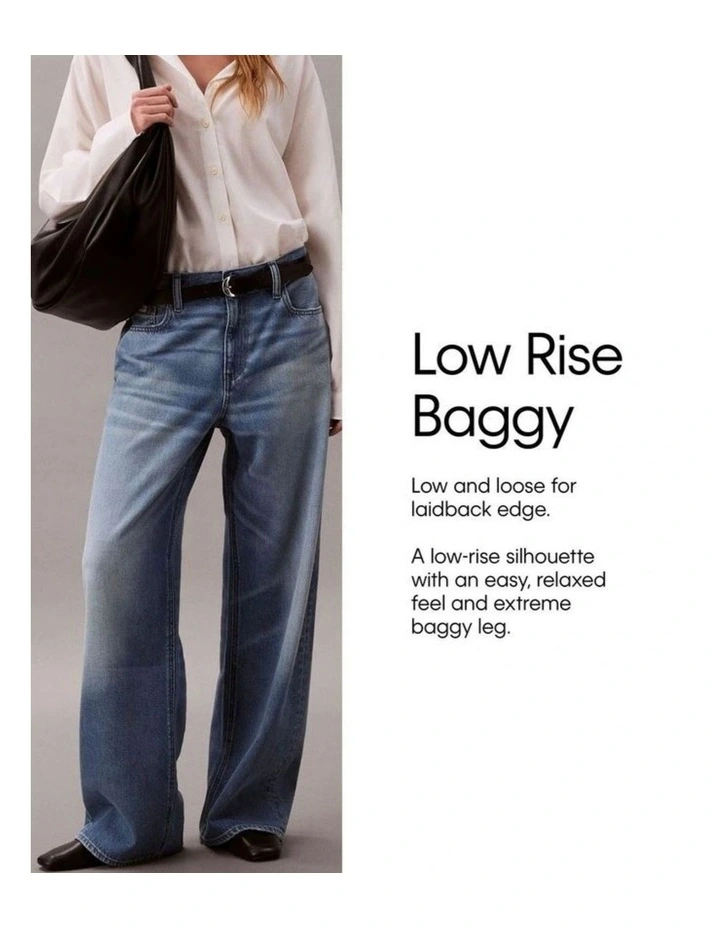 Low Rise Baggy Jeans in Soft Black image 7