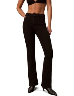 High Rise Flare Jean in Black