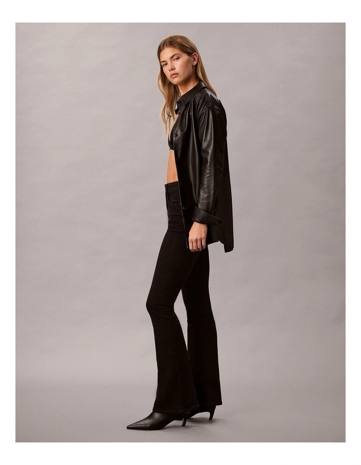 High Rise Flare Jean in CK Classic Black image 3