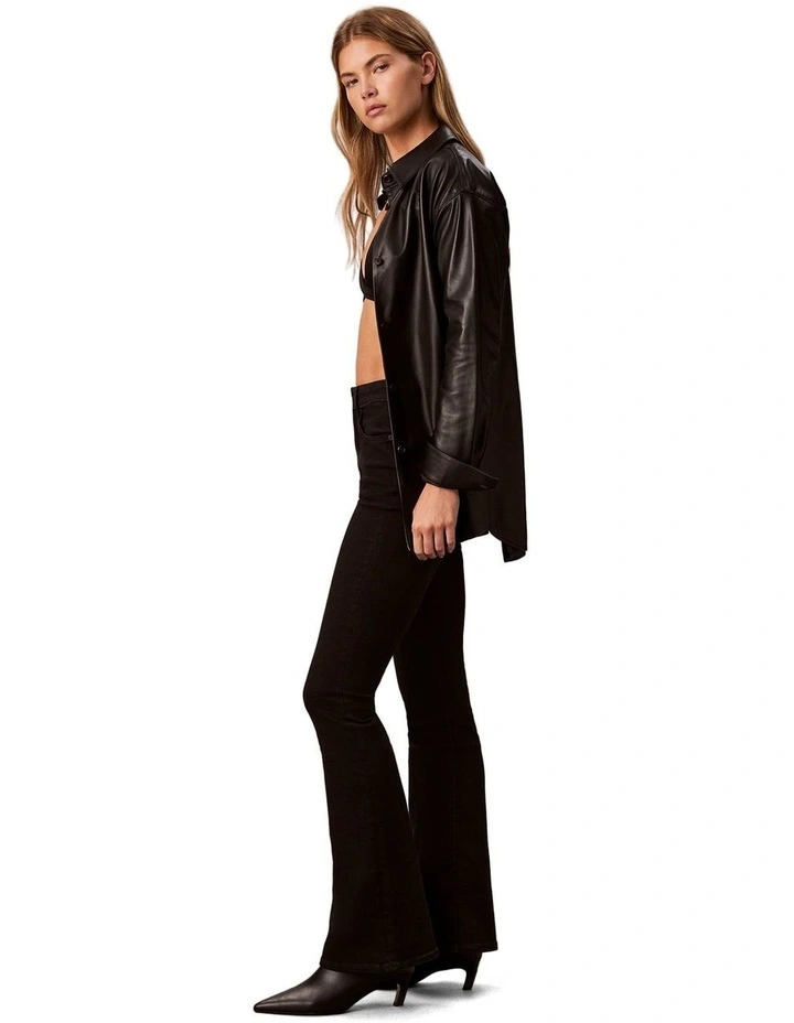 High Rise Flare Jean in Black image 3