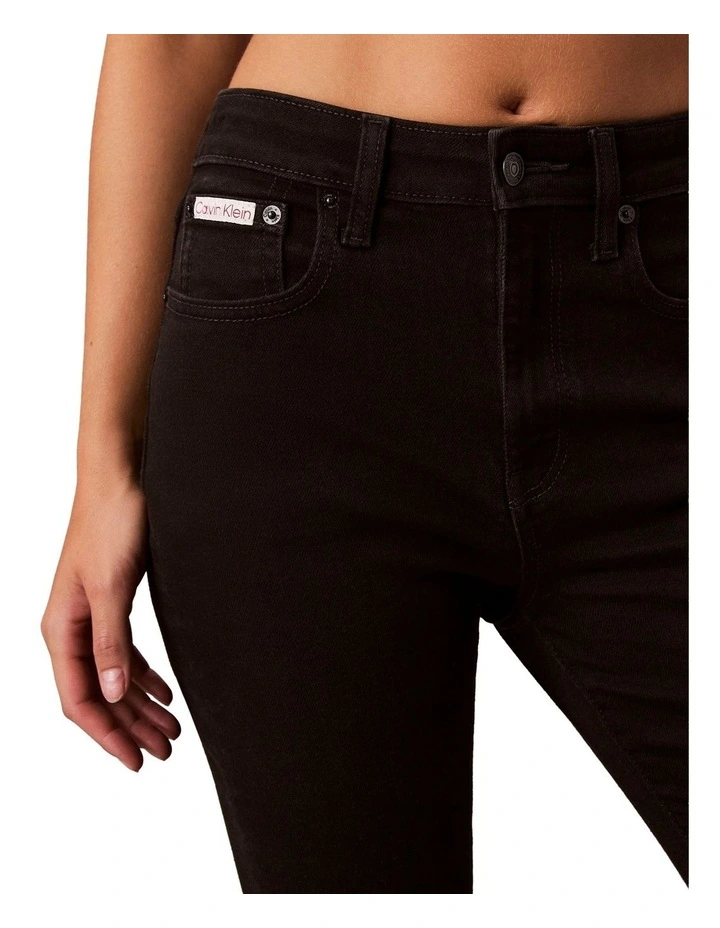 High Rise Flare Jean in Black image 4