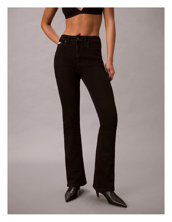 High Rise Flare Jean in CK Classic Black image 5