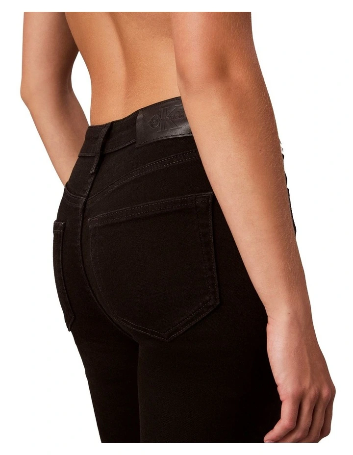 High Rise Flare Jean in Black image 5