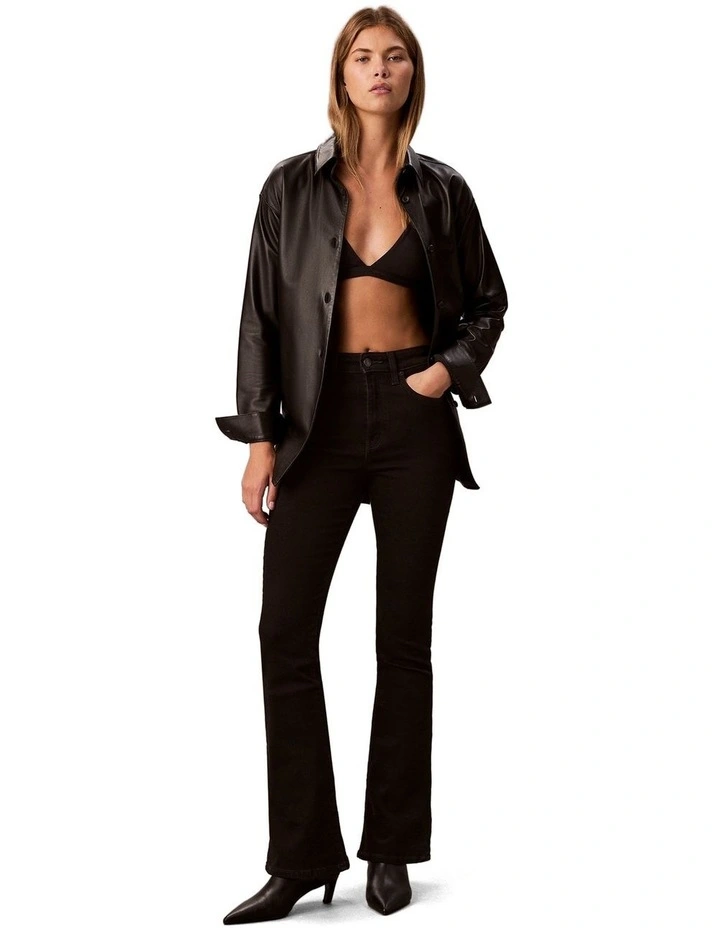 High Rise Flare Jean in Black image 6