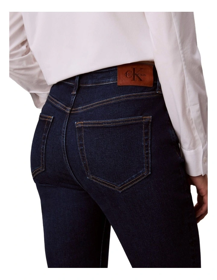 High Rise Flare Jean in Blue image 5