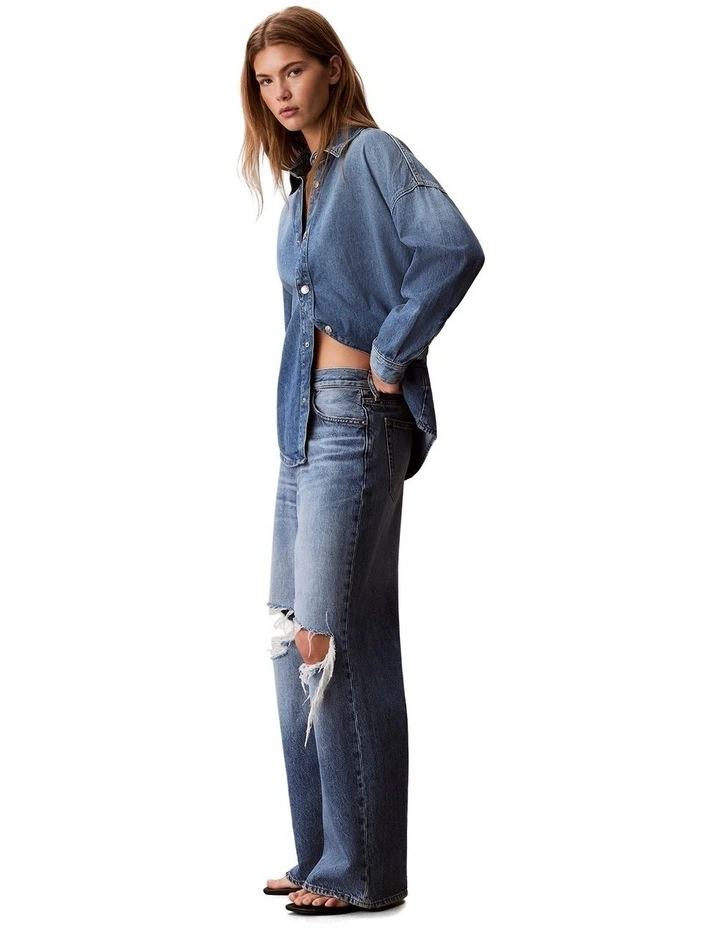 Low Rise Baggy Jean in Blue image 3