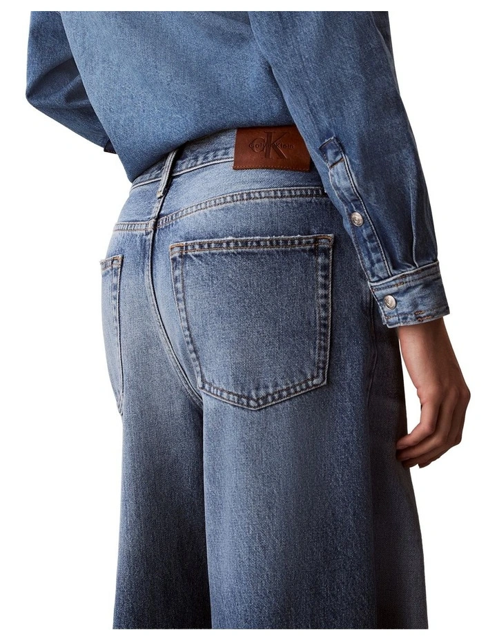 Low Rise Baggy Jean in Slashed Indigo image 5