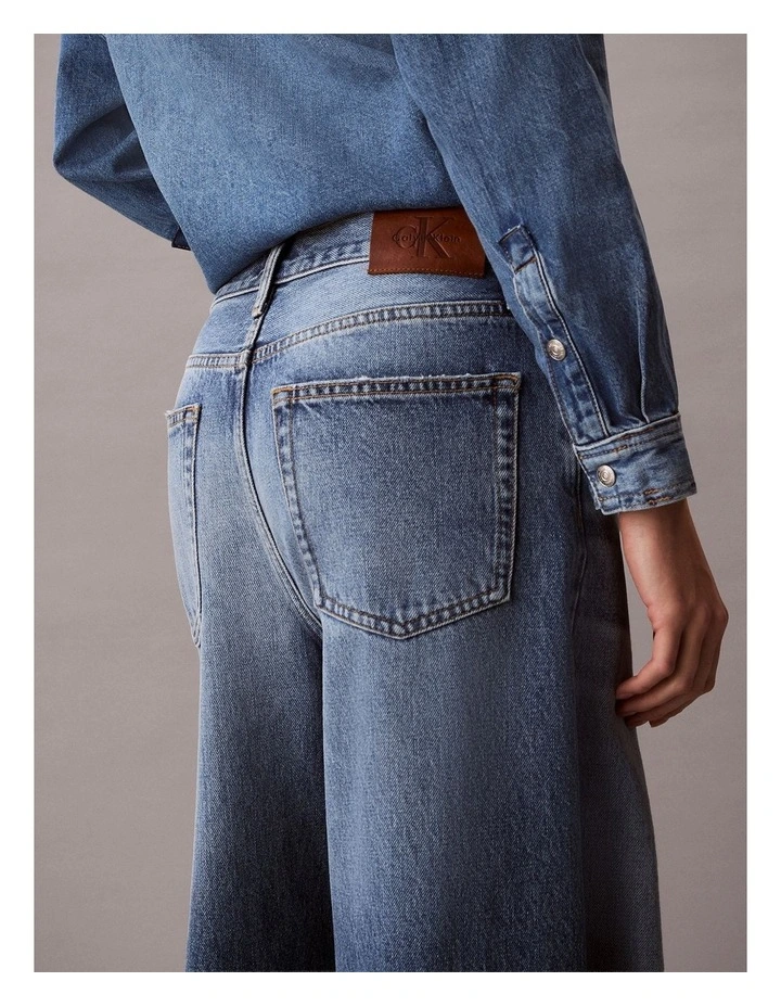 Low Rise Baggy Jean in Slashed Indigo image 5