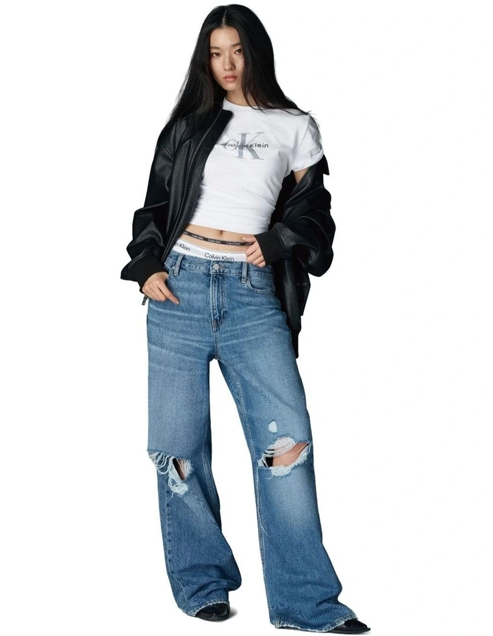 Low Rise Baggy Jean in Blue image 6