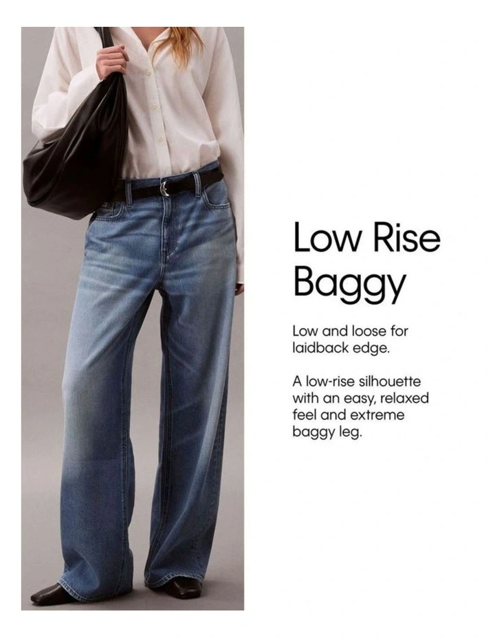 Low Rise Baggy Jean in Slashed Indigo image 7