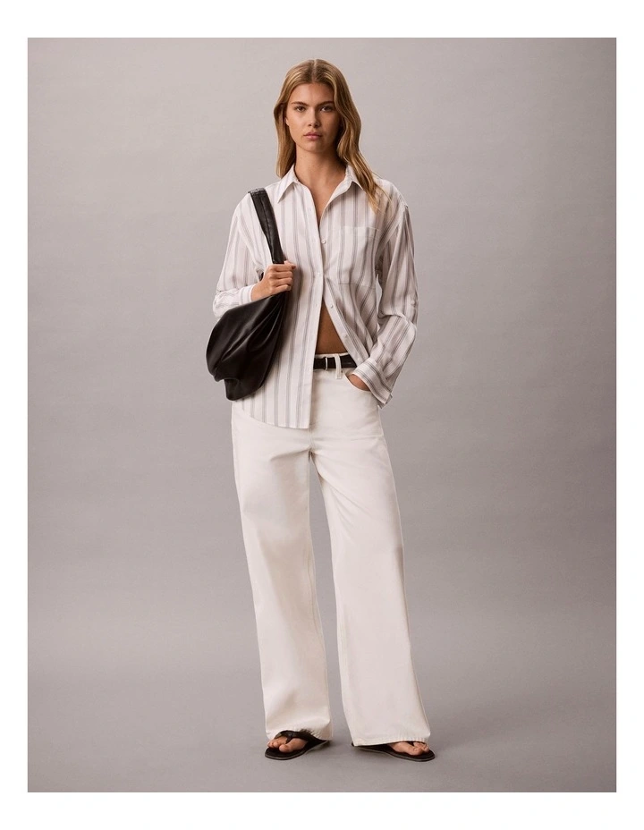 Low Rise Baggy Jeans in Chalk White image 1