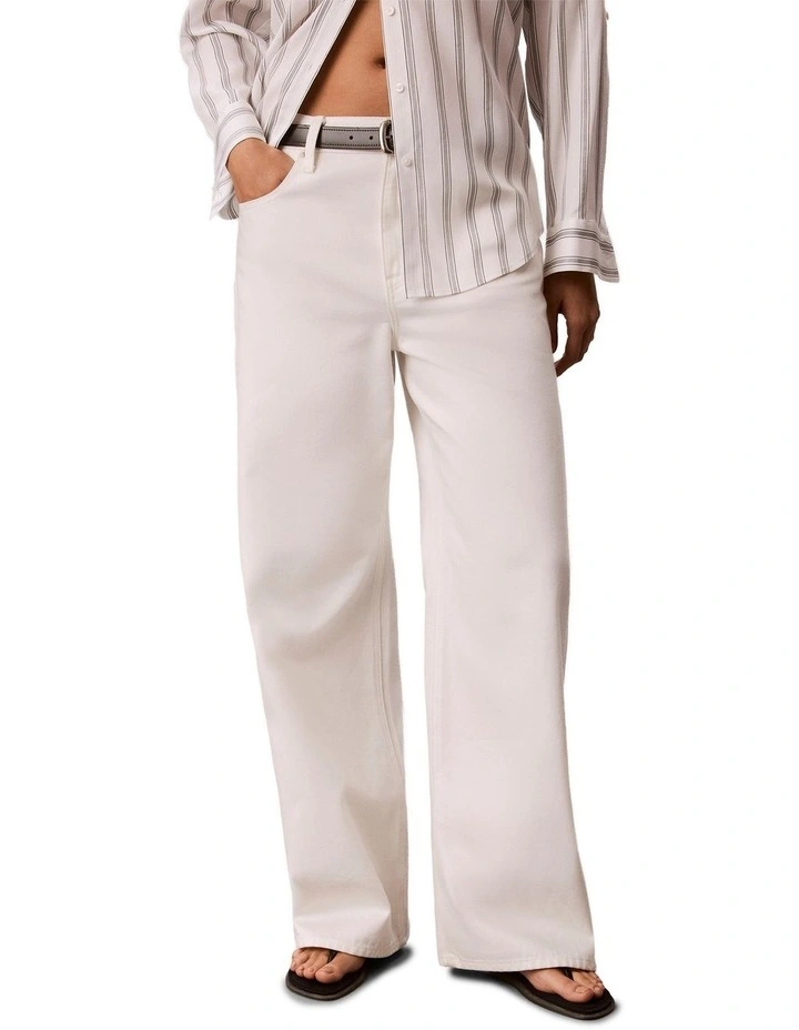 Low Rise Baggy Jeans in Chalk White image 1