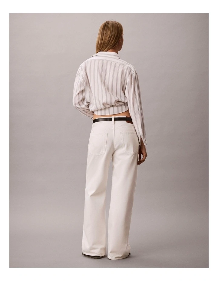 Low Rise Baggy Jeans in Chalk White image 2