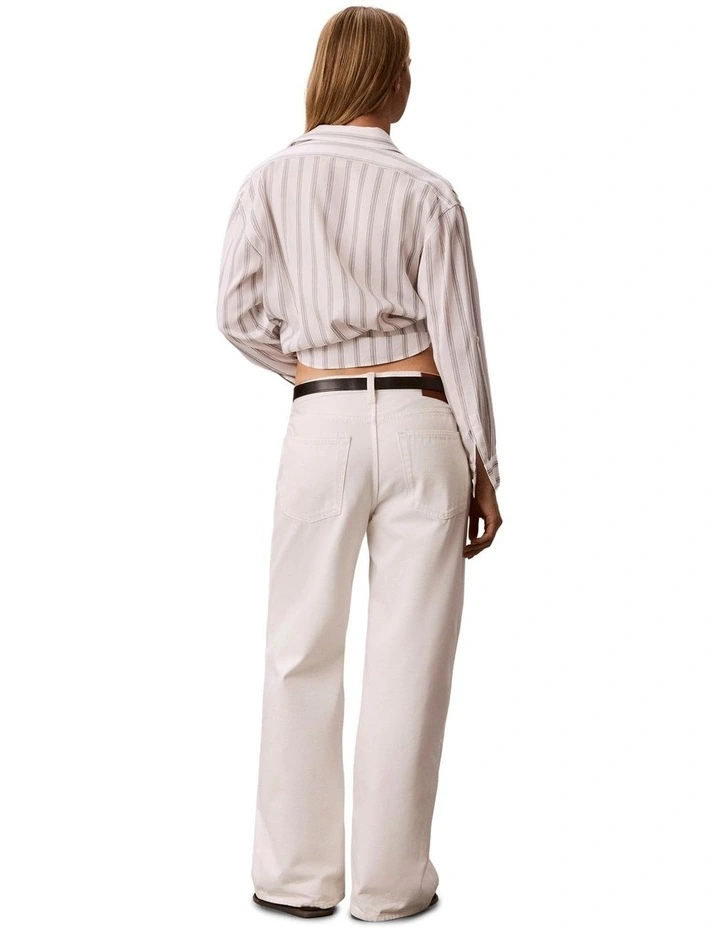 Low Rise Baggy Jeans in Chalk White image 2