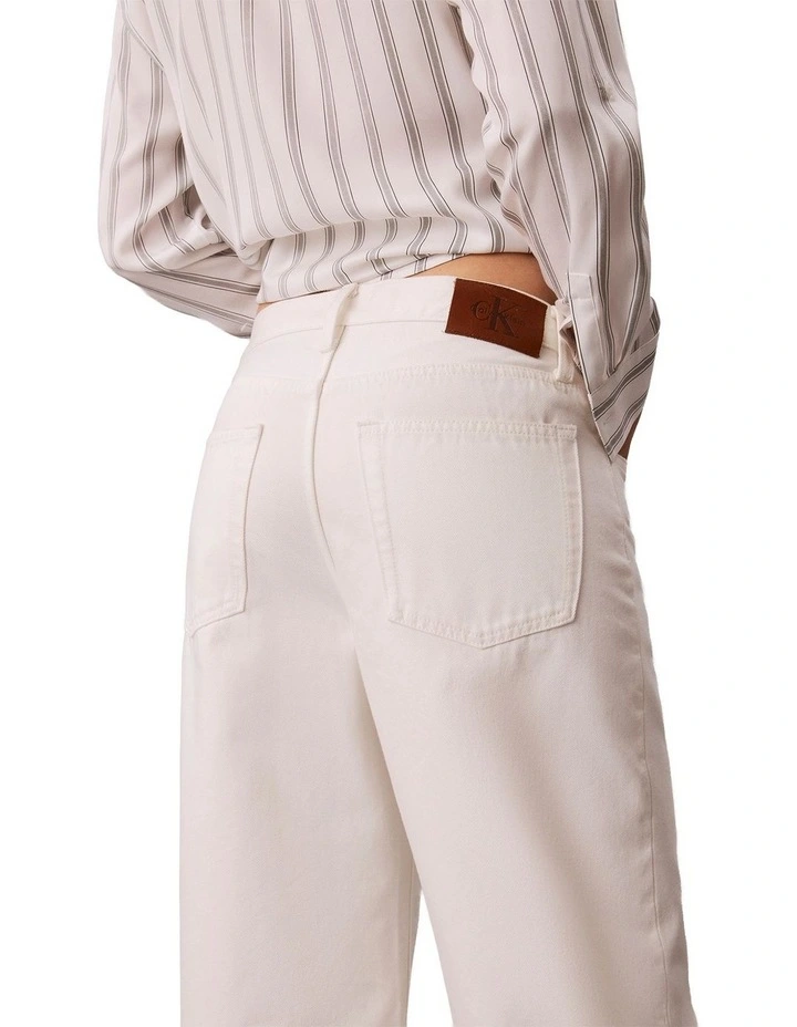 Low Rise Baggy Jeans in Chalk White image 4