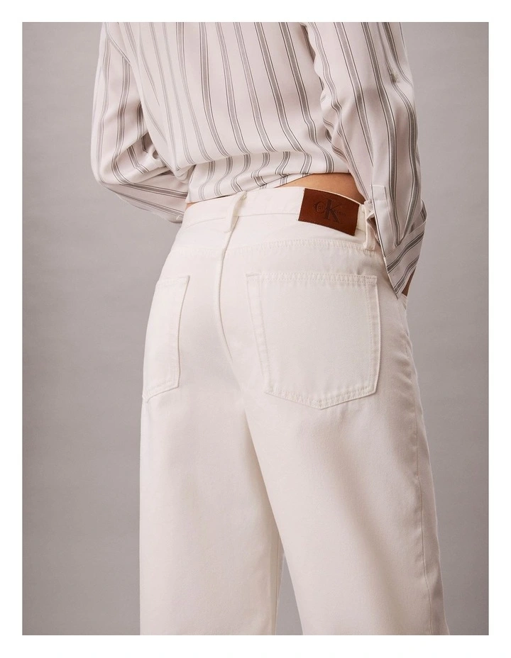 Low Rise Baggy Jeans in Chalk White image 5