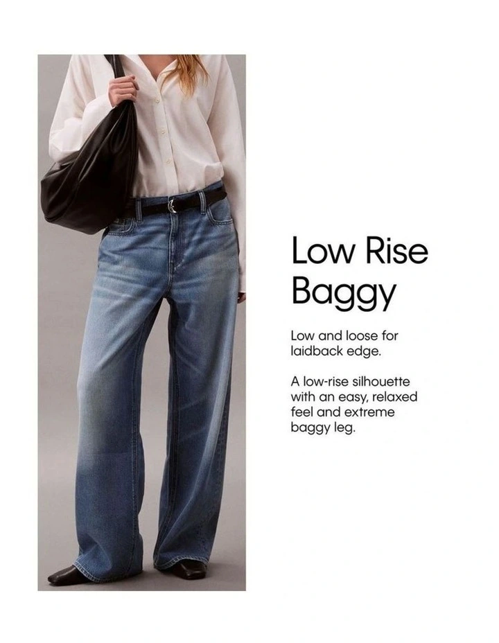 Low Rise Baggy Jeans in Chalk White image 6
