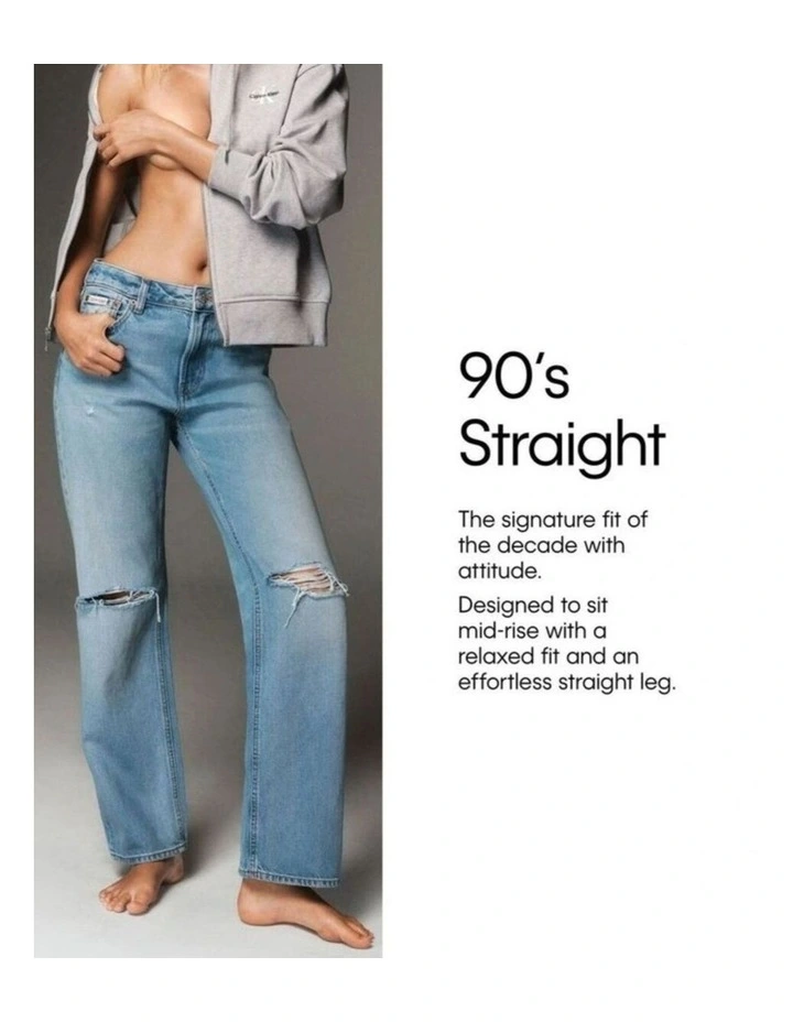 Signature 90's Straight Jeans in True Indigo image 7