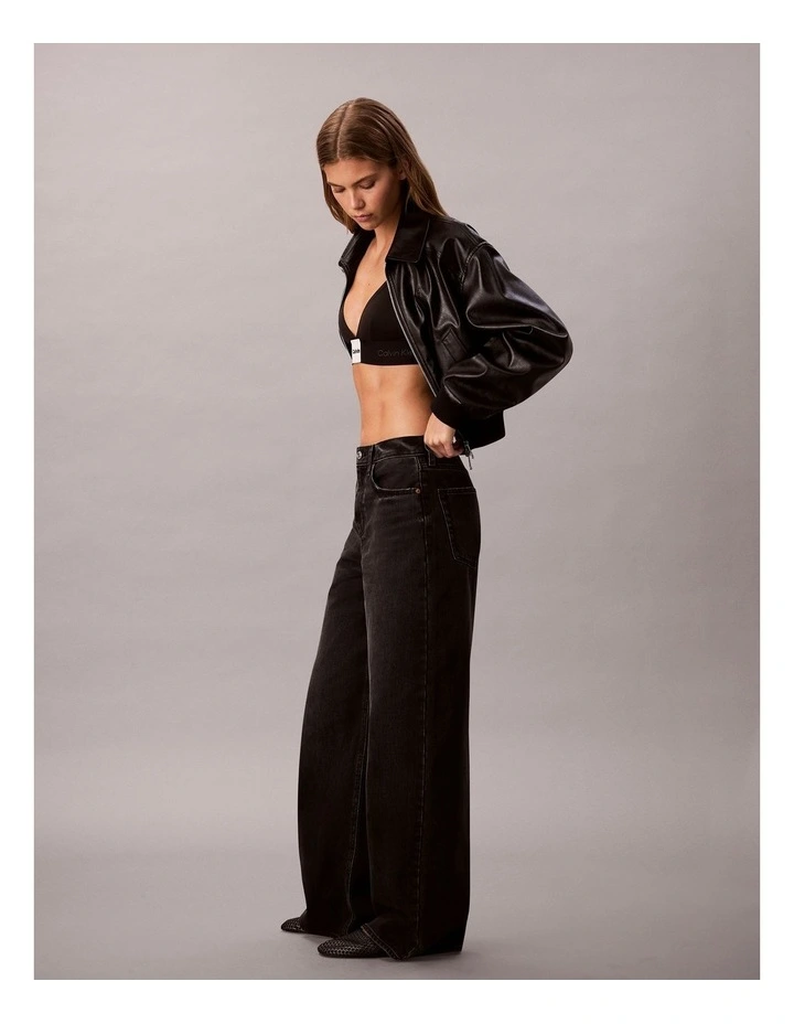Calvin Klein Jeans Wide Leg Jeans in Evening Black image 3