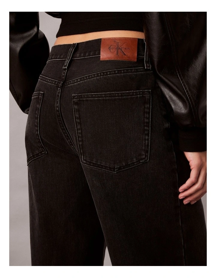Calvin Klein Jeans Wide Leg Jeans in Evening Black image 5