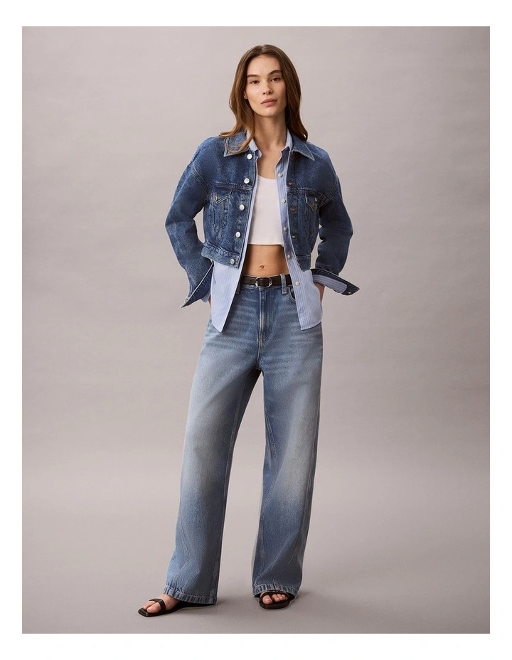 Twisted Seam Low Rise Baggy Jeans in Silverstone image 1