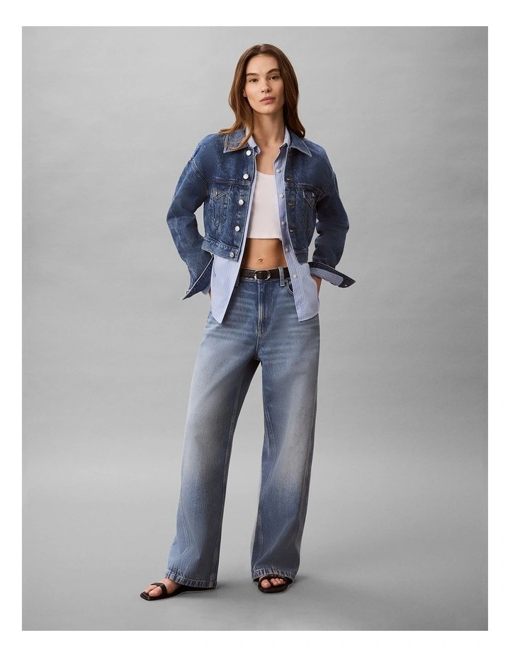 Twisted Seam Low Rise Baggy Jeans in Silverstone image 1