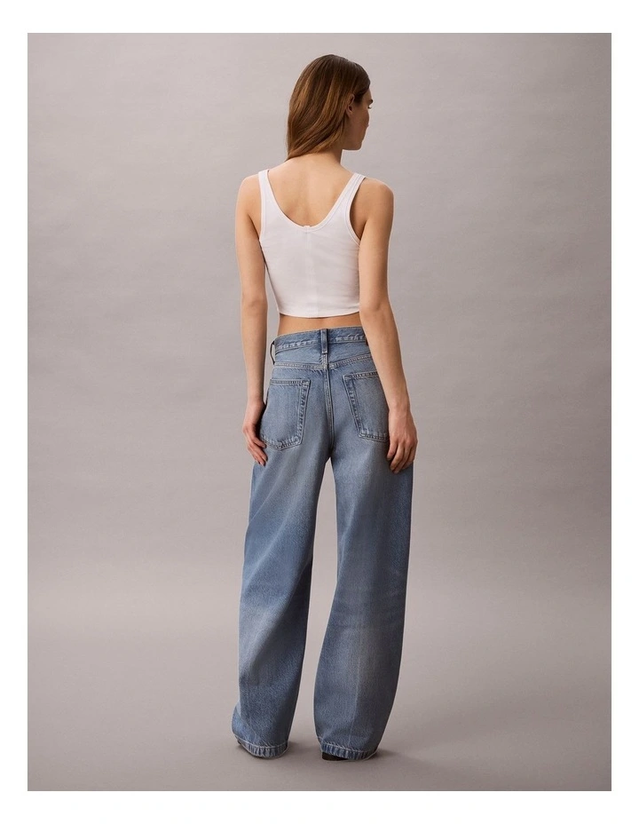 Twisted Seam Low Rise Baggy Jeans in Silverstone image 2