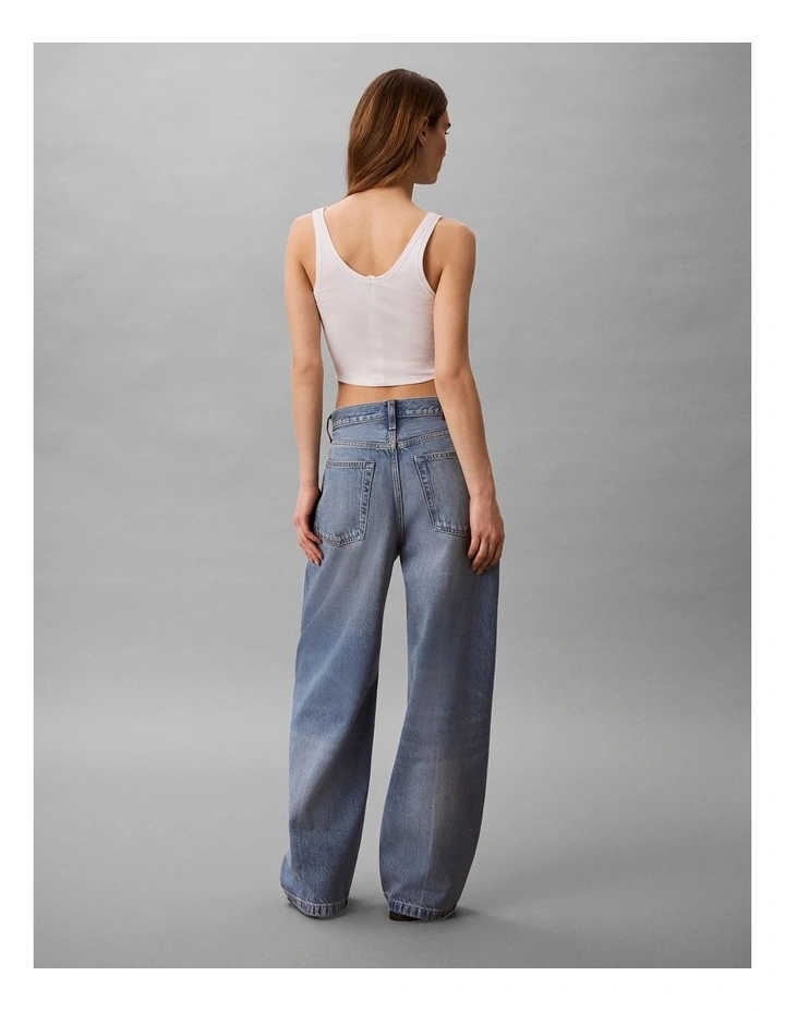 Twisted Seam Low Rise Baggy Jeans in Silverstone image 2