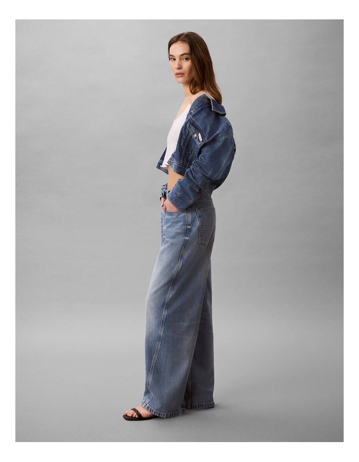 Twisted Seam Low Rise Baggy Jeans in Silverstone image 3