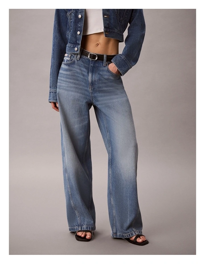 Twisted Seam Low Rise Baggy Jeans in Silverstone image 4